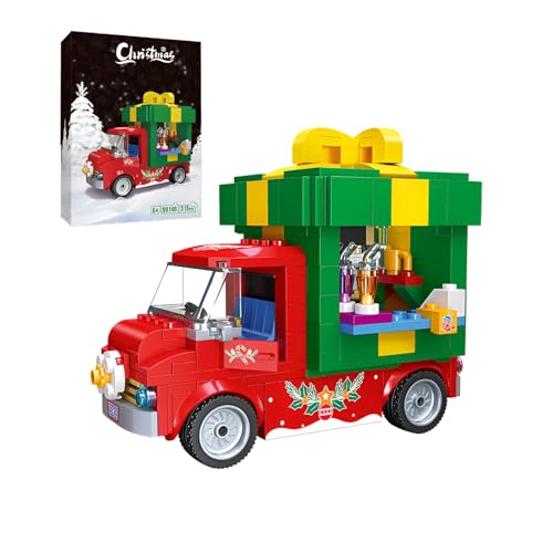 Fuleying Weihnachten Geschenkauto Bausteine Bausatz, Weihnachtsfahrzeug-Klemmbausteine für Erwachsene Jungen Mädchen, DIY STEM Spielzeug, Geschenkidee Party Favor, 315 PCS von Fuleying