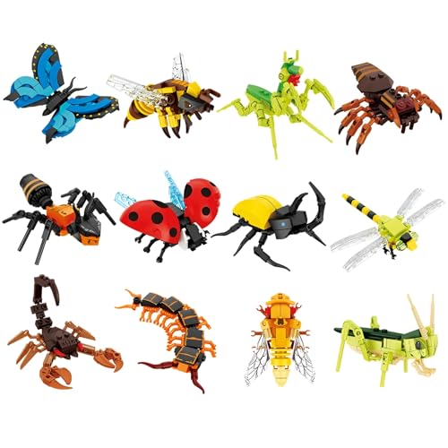 Ideen Insekten Sammlung Bausteine Bausatz für Kinder, 12 Packungen Tiere Party Geschenke Klemmbausteine Spielzeug, Insekten Natur Dekor und große Geschenke für Erwachsene Jungen Mädchen (676 Stück) Ideen Insekten Sammlung Bausteine Bausatz für Kinder, 12 Packungen Tiere Party Geschenke Klemmbausteine Spielzeug, Insekten Natur Dekor und große Geschenke für Erwachsene Jungen Mädchen (676 Stück) von Fuleying