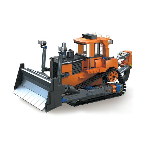 Klassisches Bulldozer Bausteine Bausatz, Bauernhof Stadt Bulldozer Traktor Klemmbausteine Spielzeug Baukasten, Landwirtschaftliche Fahrzeuge Modell für Erwachsene, Geschenke zum Bauen für Sie & Ihn von Fuleying