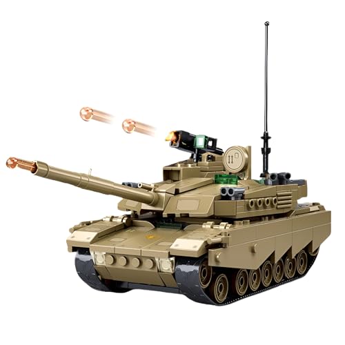 Panzer Bausteine Bausatz, WW2 Sammlerstücke Militär OEF-M1XS Hauptkampfpanzer Klemmbausteine, Armee Fahrzeuge Modell zu bauen und anzuzeigen, Spielzeug Geschenk Ideal für Erwachsene Kinder (322 Stück) von Fuleying