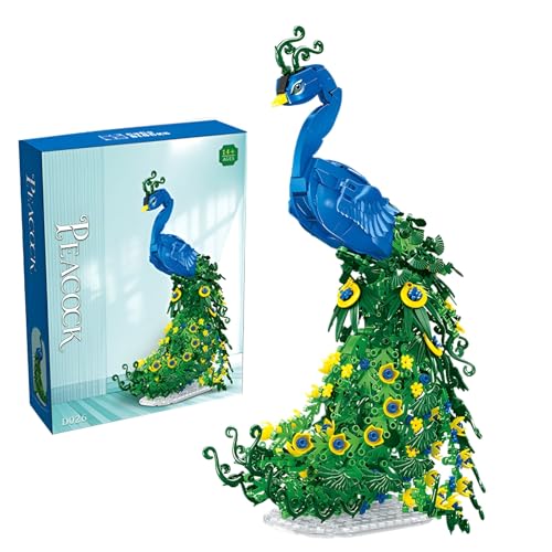 Pfau Blumen Bausteine Bausatz, 807 Teile Pfau Vogel Klemmbausteine mit Blumen Basis, Tiere Modell Home Office Kunst Dekor Display, Einzigartiges Geschenk für Erwachsene Jugendliche ab 14 Jahren Pfau Blumen Bausteine Bausatz, 807 Teile Pfau Vogel Klemmbausteine mit Blumen Basis, Tiere Modell Home Office Kunst Dekor Display, Einzigartiges Geschenk für Erwachsene Jugendliche ab 14 Jahren von Fuleying