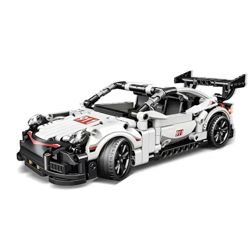 Technic Supersportwagen Bauklötze Bausatz, Pull Back Rennwagen Spielzeug,Rennsport Sammlermodell Supercar Bauklötze Set, Fahrzeugbau Spielzeug für Kinder Mädchen Jungen Alter 6+ (399 St.) von Fuleying