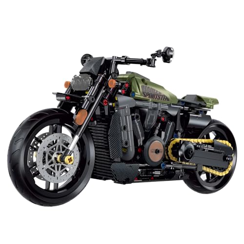 Technik Motorrad Baukasten, 1:8 Sportwagen Motorrad DIY Baukasten, 634 PCS Superbike Spielzeug Modellbaukasten, Konstruktionsspielzeug Geschenk für Erwachsene und Teenager von Fuleying