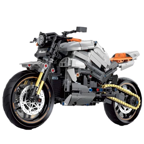Technik Motorrad Baukasten, 1:8 Sportwagen Motorrad DIY Baukasten, 642 PCS Superbike Spielzeug Modellbaukasten, Konstruktionsspielzeug Geschenk für Erwachsene und Teenager von Fuleying