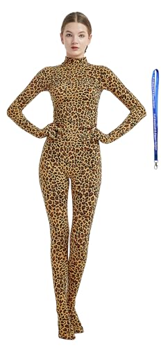 Full Bodysuit Damen-Kostüm ohne Kapuze, Spandex, Zentai Unitard-Body, Leopard, M von Full Bodysuit