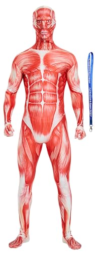 Full Bodysuit Unisex-Kostüm, Spandex, Stretch, Erwachsenenkostüm, Zentai verschwindender Mann, Body, Muskeln, XXL von Full Bodysuit