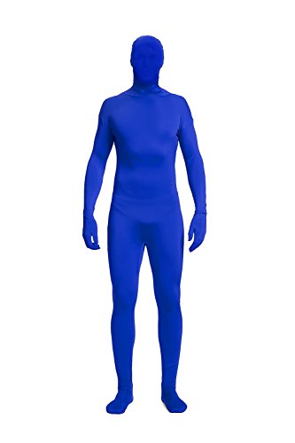 Full Bodysuit Unisex Spandex Stretch Erwachsene Kostüm Zentai Verschwinden Mann Body Suit, Blau, L von Full Bodysuit