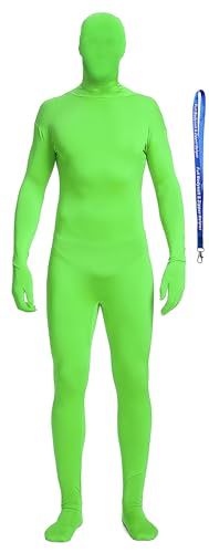 Full Bodysuit Zentai-Body mit Reißverschluss, Uni, Spandex, Stretch, Erwachsenenkostüm, Lindgrün, XXL von Full Bodysuit