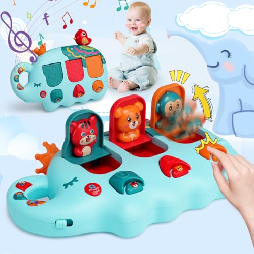 Fullware Montessori Spielzeug Baby ab 3 6 8 9 18 Monate, Tier Pop Up Spielzeug Motorikspielzeug ab 1 2 3 Jahre, Musikinstrumente für Kinder Musik Musikalische Spielzeug, Geschenke für Mädchen & Junge von Fullware