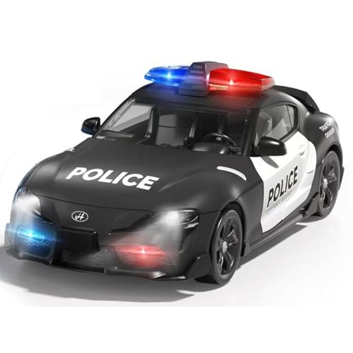 RC Drift Car, 1:24 Ferngesteuertes Auto mit Aufladbarer Batterie & Polizei Licht, 30km/h, 2,4 GHz, 4WD RC Drift Polizeiauto für Junge Mädchen Geschenk Kinderspielzeug ab 3 4 5 6 7 8+ Jahre(Schwar) von Fullware