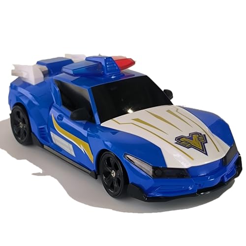 RC Drift Car Polizeiauto mit Licht und Sound, 1:24 Ferngesteuertes Auto mit Aufladbarer 2 Batterie, 2,4 GHz 4WD RC Drift Polizeiauto für Junge Geschenk Kinderspielzeug ab 3 4 5 6 7 8+ Jahre(Blau) von Fullware