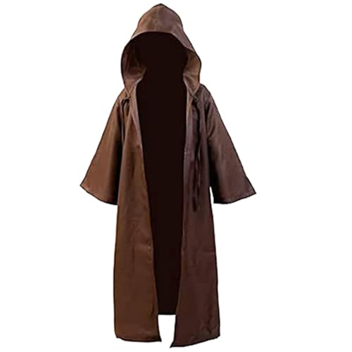 Fuman Jedi Robe Cosplay Deluxe SW Umhang mit Kapuze für Halloween Kostüm Unisex von Fuman