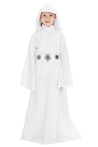 Fuman Prinzessin Cosplay Kleid mit Gürtel Halloween Kostüm Mädchen Kampfkleid Weiß von Fuman