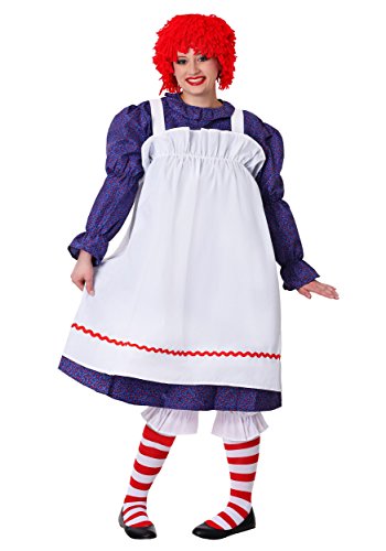 Fun Costumes Raggedy Rag Doll Plus Size Fancy Dress Costume Size 1X-3X 5X Royal,White,Red 5X von Fun Costumes