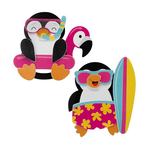 Fun Express 14384058 Silly Summer Pinguin-Magnet-Schaumstoff-Bastelset – ergibt 12, Mehrfarbig von Fun Express