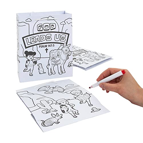 Fun Express 19,5 x 22,9 cm Color Your Own Medium Southwest VBS Take Home Taschen – VBS Urlaub Bibel Schulbedarf / Dekoration – 12 Stück von Fun Express