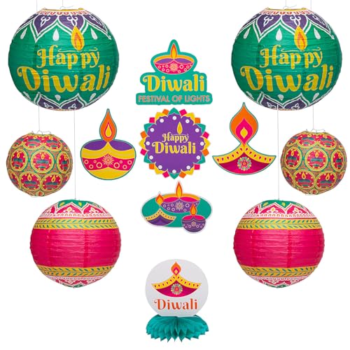 Fun Express 20,3 cm - 40,6 cm Diwali Festival der Lichter Party Dekorationsset - 13 Stück von Fun Express