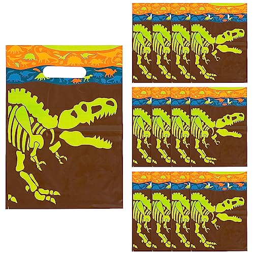 Fun Express 21,6 x 30,5 cm mittelgroße Dino-Grabbeutel aus Kunststoff, 12 Stück von Fun Express