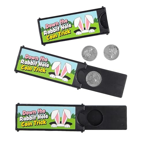 Fun Express 3 1/10.2 cm x 1 1/10.2 cm Ostern Down the Rabbit Hole Kunststoff Magic Coin Tricks - 12 Stück von Fun Express