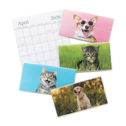 Fun Express 6 1/5.1 cm x 3 1/5.1 cm 2025-2026 Pet Pocket Calendar with Vinyl Cover - 12 Piece von Fun Express