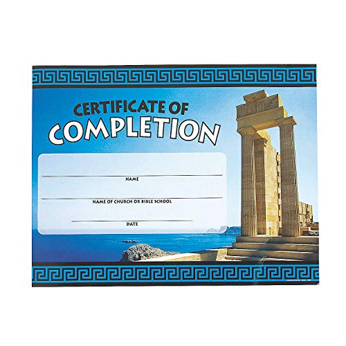 Fun Express Athens Vbs Certificate of Completion - Stationery - Awards - Award Ribbons & Paper Certificates - VBS Vacation Bible School Supplies/Decor - 25 Pieces von Fun Express