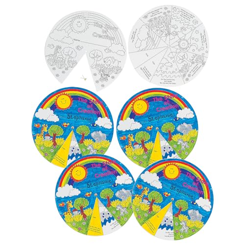 Fun Express Color Your Own Religious Creation Story Wheels - 6 Stück von Fun Express