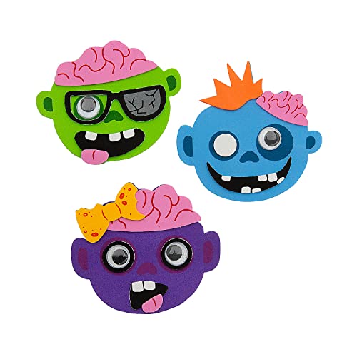 Fun Express Silly Zombie Halloween-Magnet-Bastelset, macht 12 von Fun Express