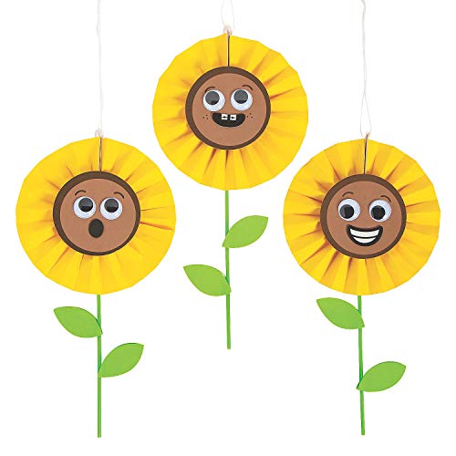 Papierfächer zum Aufhängen von Sonnenblumen, Bastelset, 12 Stück von Fun Express