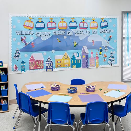 Snowy Village Pinnwand-Set für Klassenzimmer, 52-teilig von Fun Express