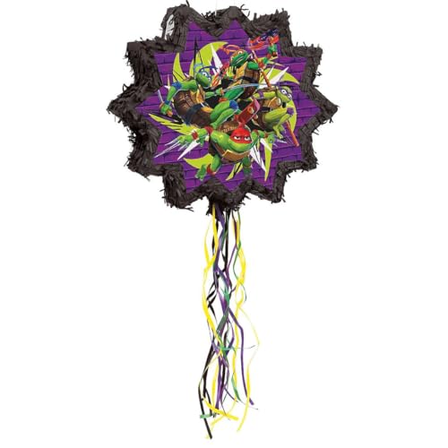 Teenage Mutant Ninja Turtles Mutant Mayhem Pull Piñata – 50,8 x 43,2 cm (1 Stück) – einfach aufzuhängen, Partyzubehör – perfekt für Kindergeburtstage, Motto-Partys und Feiern von Fun Express