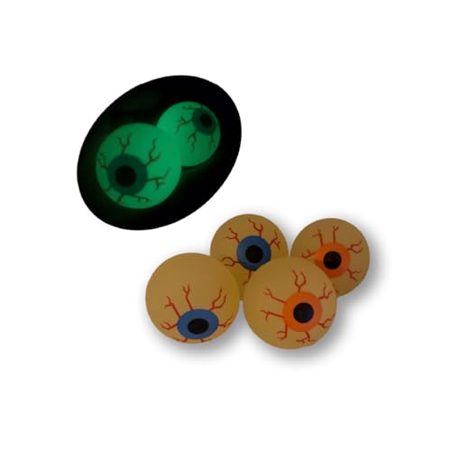 Eye Glow in the Dark Rubber Bouncy Ball, 4 pcs, 4.5cm diameter von Fun Funny