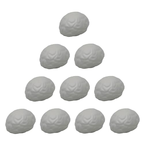 Gehirn Antistressball, Grau, Weich, 10 Stück von Fun Funny