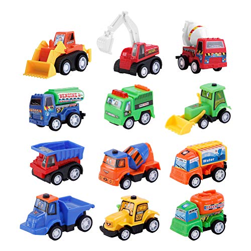 12x Spielzeugset Kleine Spielzeug Bagger Baustellenfahrzeuge Kinder Autos Spielzeug Jungen Madchen Geschenkset von Fun-Here