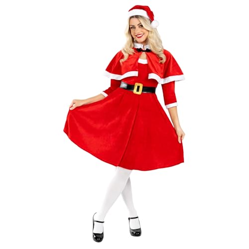 Fun Shack Weihnachtsmann Kostüm Damen, Weihnachtsmann Kleid Damen, Weihnachtsfrau Kleid Damen, Weihnachtsfrau Kostüm Santa, Santa Kleid Damen, WeihnachtsOutfit Damen Kleid M von Fun Shack