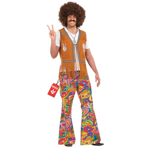 Fun Shack Schlaghose Herren, Zeitreise Kostüm Herren, 70er Jahre Outfit Herren, Schlagermove Kostüm Herren, Hippie Kostüm Männer - XL Fun Shack Schlaghose Herren, Zeitreise Kostüm Herren, 70er Jahre Outfit Herren, Schlagermove Kostüm Herren, Hippie Kostüm Männer - XL von Fun Shack