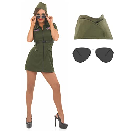 Fun Shack Jet Pilotin Kostüm Damen, Kostüm Damen Pilotin, Kostüm Pilotin Damen, Kampfpilot Kostüm Damen, Karneval Kostüm Damen Pilotin, Jetpilot Kostüm Damen, Kampfjet Pilot Kostüm Damen L von Fun Shack