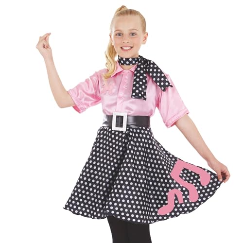 Fun Shack Rockabilly Kleid Mädchen, Rockabilly Kinder Mädchen, Rockabilly Kostüm Kinder, Sock Hop Kostüm Mädchen, Tänzerin Kostüm Mädchen, Rock n Roll Kleider M von Fun Shack