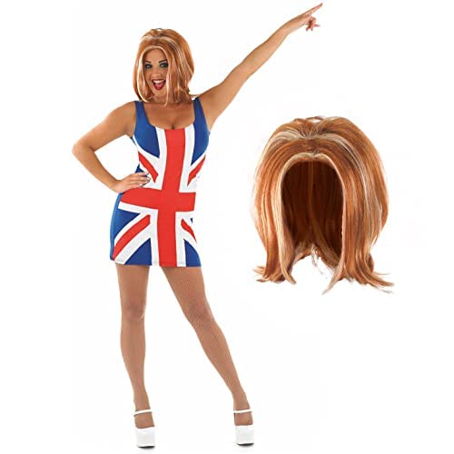 Fun Shack Union Jack Kleid, 90er Jahre Kleid, Kleid 90er Jahre Damen, Kostüm Popstar Damen, Popstar Kostüm Damen, British Kostüm - L von Fun Shack