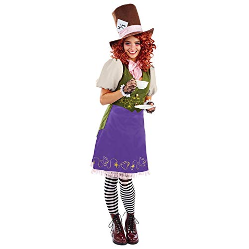 Fun Shack Mad Hatter Kostüm Damen, Verrückte Hutmacher Kostüm Damen, Der Verrückte Hutmacher Kostüm Damen, Kostüm Verrückter Hutmacher Damen, Kostüm Hutmacher Damen, Hutmacherin Kostüm L von Fun Shack