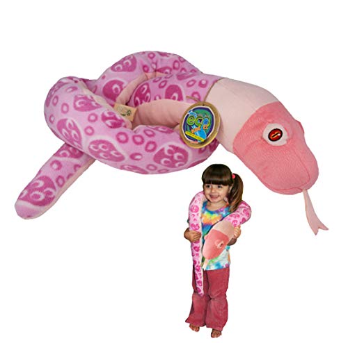 EcoBuddiez Sssnakes - Rosa Klapperschlange von Deluxebase. 140cm Plüschtier. Weicher und kuschelig Plüsch aus recycelten Plastikflaschen. Perfektes umweltfreundliches kuschelig Geschenk für Kinder. von EcoBuddiez