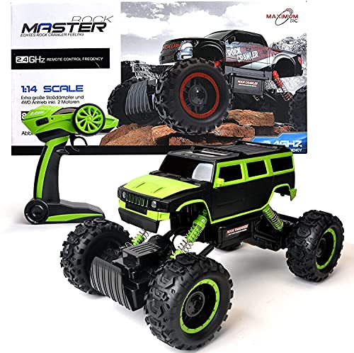 FunTomia Maximum RC Ferngesteuertes Auto für Kinder - 4WD Monstertruck - XL RC Auto für Kinder ab 8 Jahren - Rock Crawler (Farbe: grün) von FunTomia