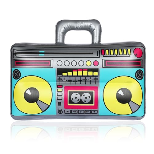 FunX Aufblasbarer Ghettoblaster - Retro Boom Box als Accessoire für Karneval, Partys und Kostüme - 80er 90er Jahre, Assi, Hip Hop Outfit - 38 x 28 cm (Klein) von FunX