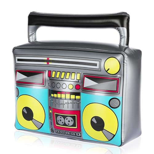 FunX Aufblasbarer Ghettoblaster - Retro Boom Box als Accessoire für Karneval, Partys und Kostüme - 80er 90er Jahre, Assi, Hip Hop Outfit - 44 x 40cm (Groß) von FunX