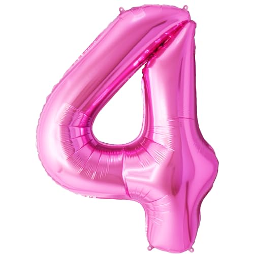 FUNFEST 4 Jahre Geburtstagsballons rosa Farbe 100 cm – Geburtstagsballondekoration – inklusive 4 Jahre XL-Ballon und Strohhalm – Fliegen mit Helium FUNFEST 4 Jahre Geburtstagsballons rosa Farbe 100 cm – Geburtstagsballondekoration – inklusive 4 Jahre XL-Ballon und Strohhalm – Fliegen mit Helium von Funfest