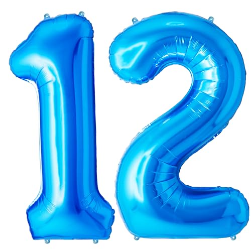 FUNFEST Luftballon zum 12. oder 21. Geburtstag, Blau, 100 cm – Dekoration XL mit Strohhalm – Fliegt mit Helium – hochwertige Qualität FUNFEST Luftballon zum 12. oder 21. Geburtstag, Blau, 100 cm – Dekoration XL mit Strohhalm – Fliegt mit Helium – hochwertige Qualität von Funfest