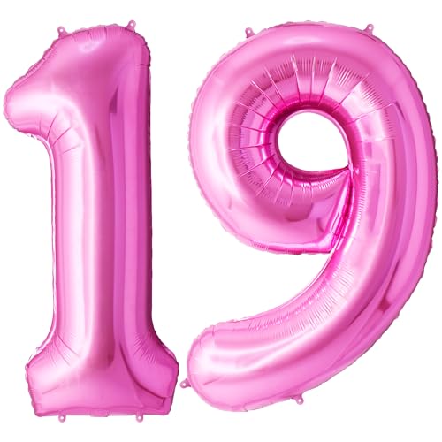 FUNFEST Luftballons zum 19. oder 91. Geburtstag, Farbe: Rosa, 100 cm – Dekoration Ballon zum Geburtstag – inklusive Ballon 19/91 Jahre XL & Strohhalm – fliegt mit Helium – hochwertiger Ballon FUNFEST Luftballons zum 19. oder 91. Geburtstag, Farbe: Rosa, 100 cm – Dekoration Ballon zum Geburtstag – inklusive Ballon 19/91 Jahre XL & Strohhalm – fliegt mit Helium – hochwertiger Ballon von Funfest