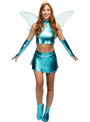 Funidelia | Bloom Kostüm - Winx Club für Damen Zeichentrickfilm, Winx club, Film und Serien - Kostüm für Erwachsene & Verkleidung für Partys, Karneval & Halloween - Größe L - Blau von Funidelia