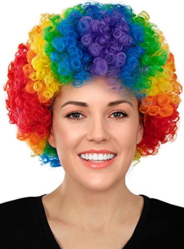 Funidelia | Clown Perücke in Regenbogenfarben für Herren und Damen Clowns, Zirkus - Zubehör für Erwachsene, Zubehör für Kostüm von Funidelia