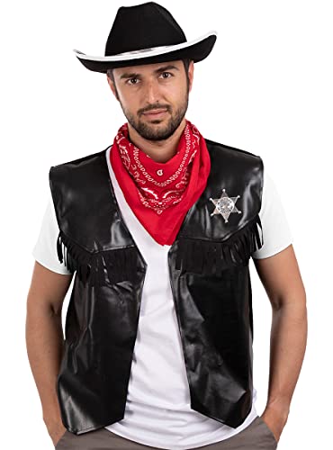 Funidelia | Cowboy Kit für Herren Cowboys, Indianer, Western - Kostüm für Erwachsene & Verkleidung für Partys, Karneval & Halloween - Braun von Funidelia