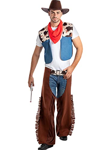 Funidelia | Cowboy Kostüm für Herren Cowboys, Indianer, Western - Kostüm für Erwachsene & Verkleidung für Partys, Karneval & Halloween - Größe M - L - Braun von Funidelia